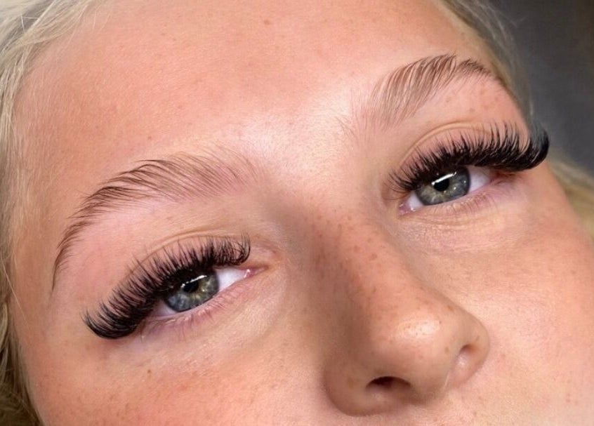 Close-up of expertly applied lashes at Elevate Lashes, Berkhamsted, England, GB, showcasing lash detail.