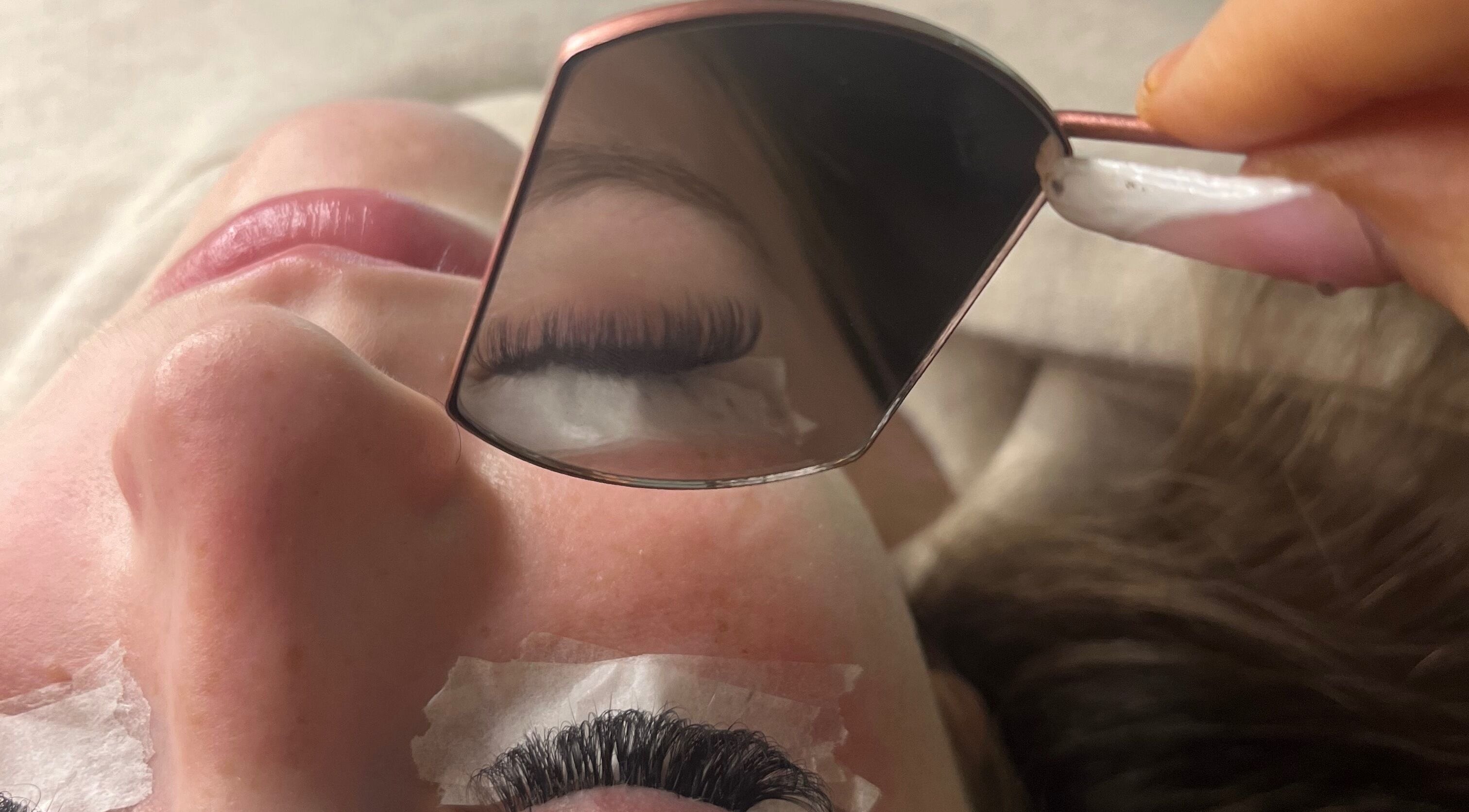 Close-up of eyelash extension at Angel beauty boutique & lashes by lily, County Meath, IE.