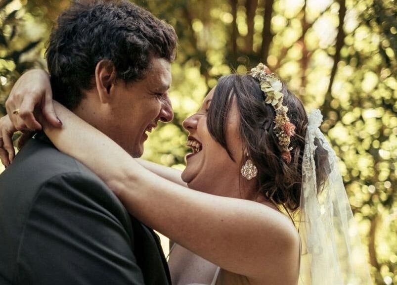 Couple sharing a joyful moment at Ilze at Makeup Madonna, Wellington, Western Cape, ZA. A celebration of love.