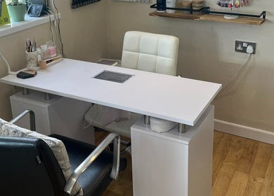 Elegant nail station at Polgooth Village Salon, Polgooth, England, GB offering a serene beauty experience.