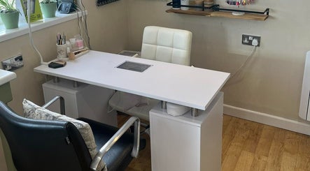 Elegant nail station at Polgooth Village Salon, Polgooth, England, GB offering a serene beauty experience.
