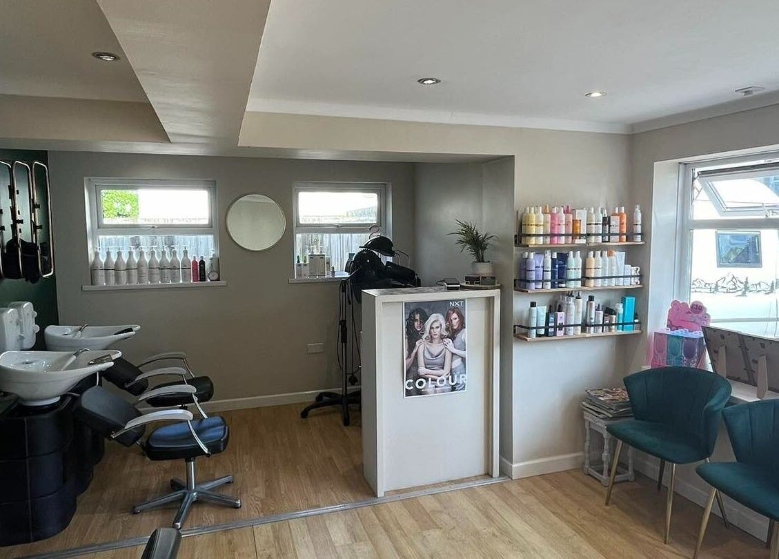 Polgooth Village Salon's sleek interior with modern decor, located in Polgooth, England, GB.