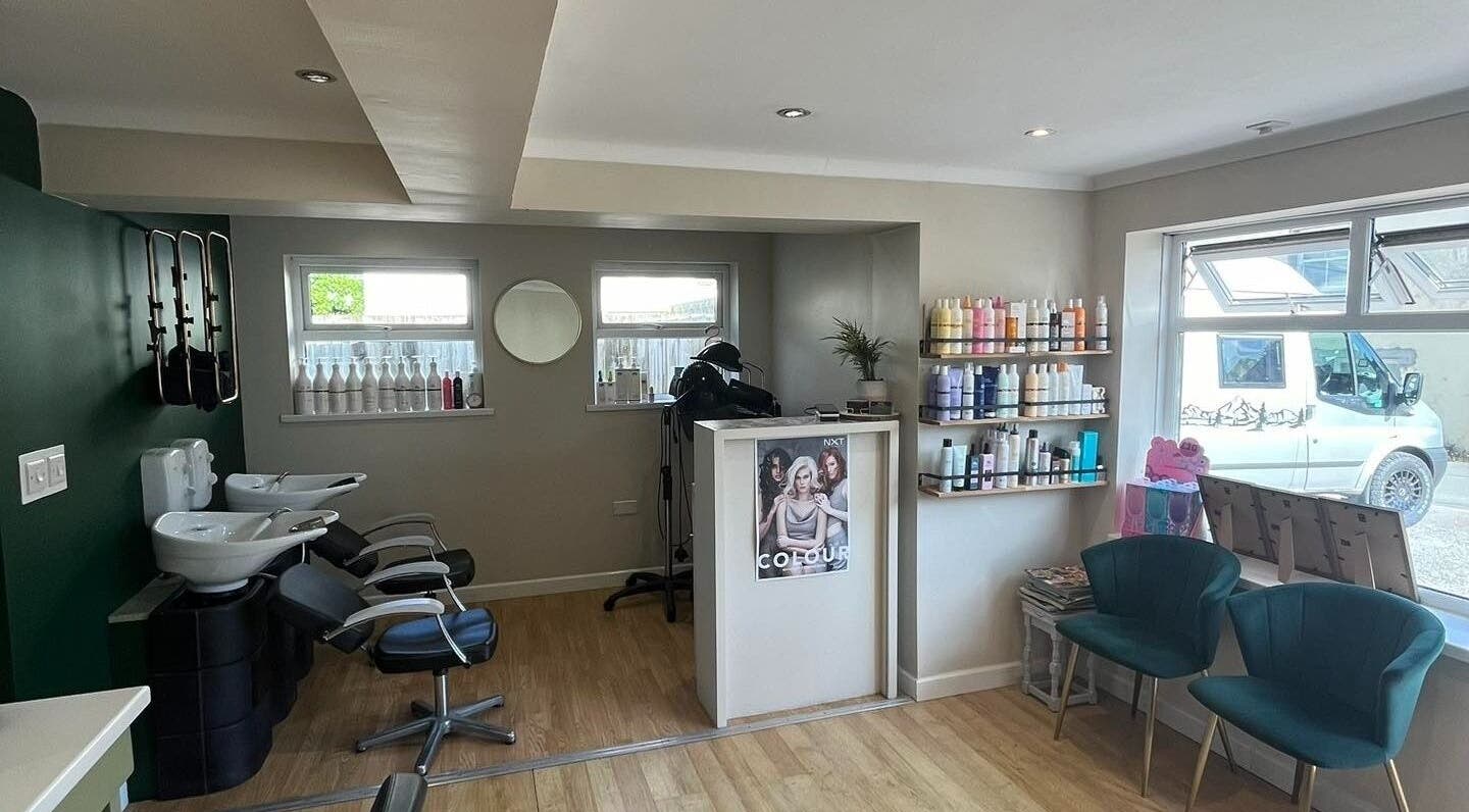 Polgooth Village Salon's sleek interior with modern decor, located in Polgooth, England, GB.