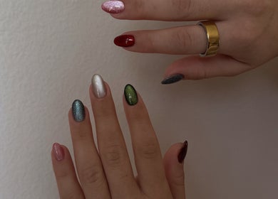 Colorful nail art at POSHROOM in Sabana Seca, Toa Baja, PR showcasing vibrant and trendy manicure styles.
