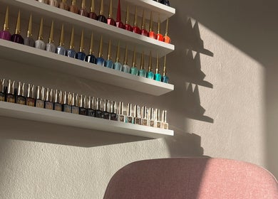 Elegant nail polish display at POSHROOM, Sabana Seca, Toa Baja, PR offers diverse color range.