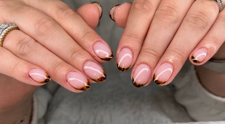 Stylish tortoiseshell French manicure at Jessica Bentley Beauty, Brough, England, GB.