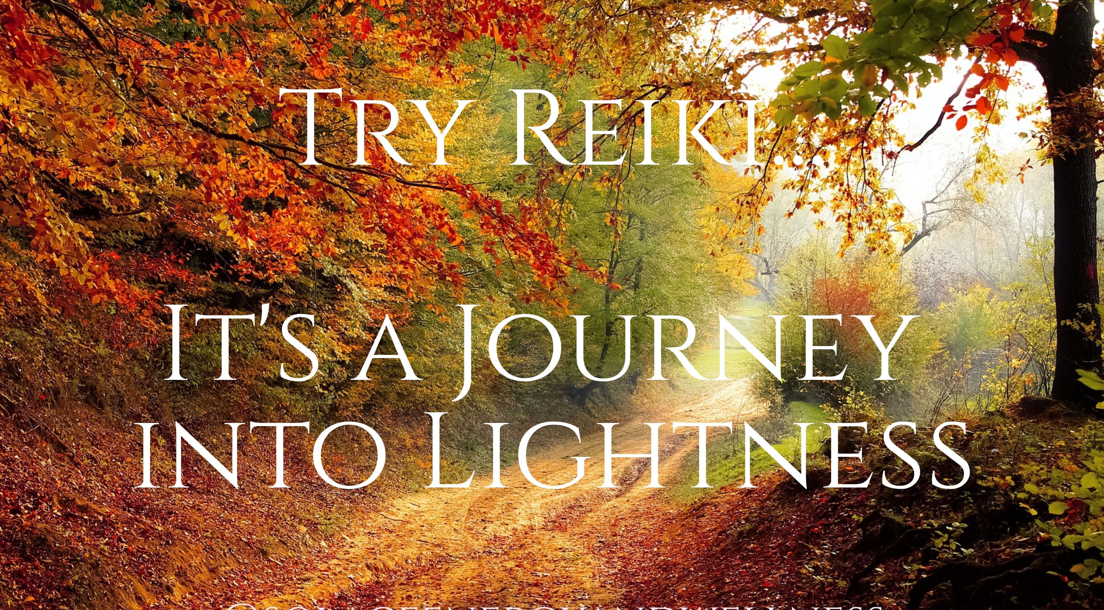 Autumn path with vibrant leaves at SOLACE Reiki, Energy & Wellness, St. Albert, Alberta, CA. Try Reiki for lightness.