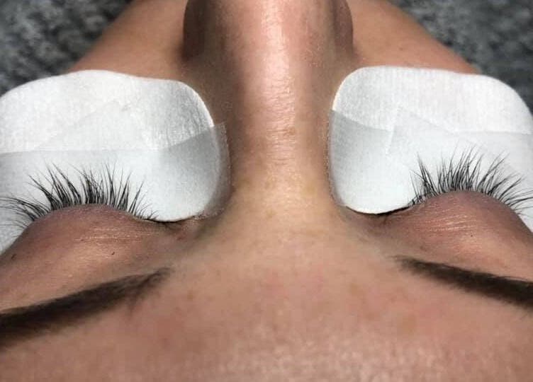Close-up of eyelash extensions at Elegant Nails and Spa in London, Ontario, CA.