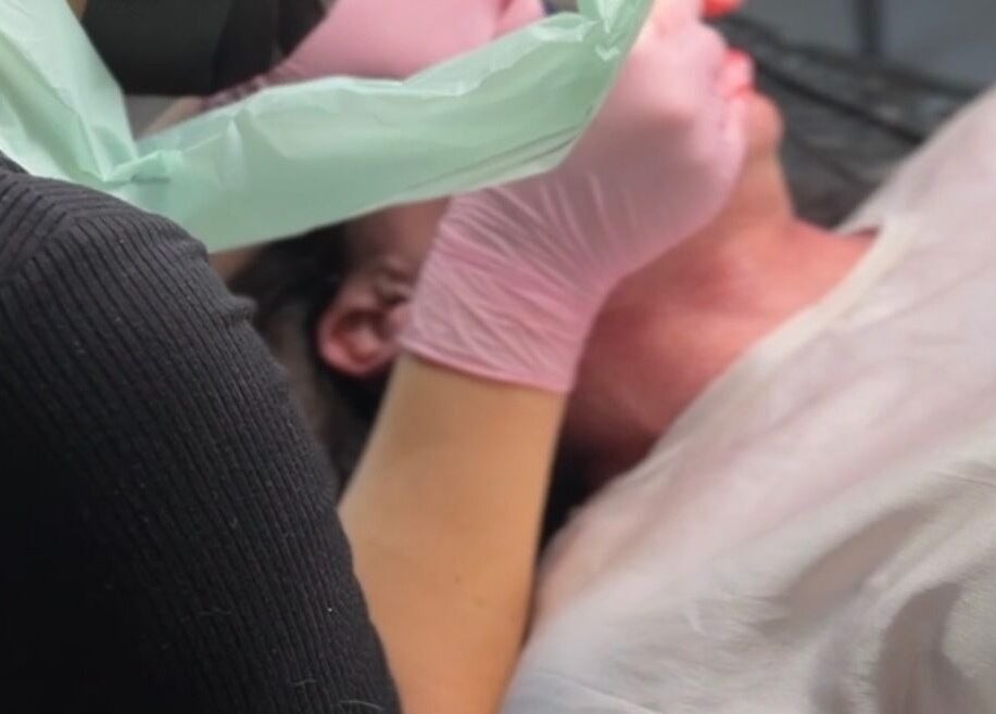 Gentle face treatment session at Scalpture Ink, Johannesburg, Gauteng, ZA.