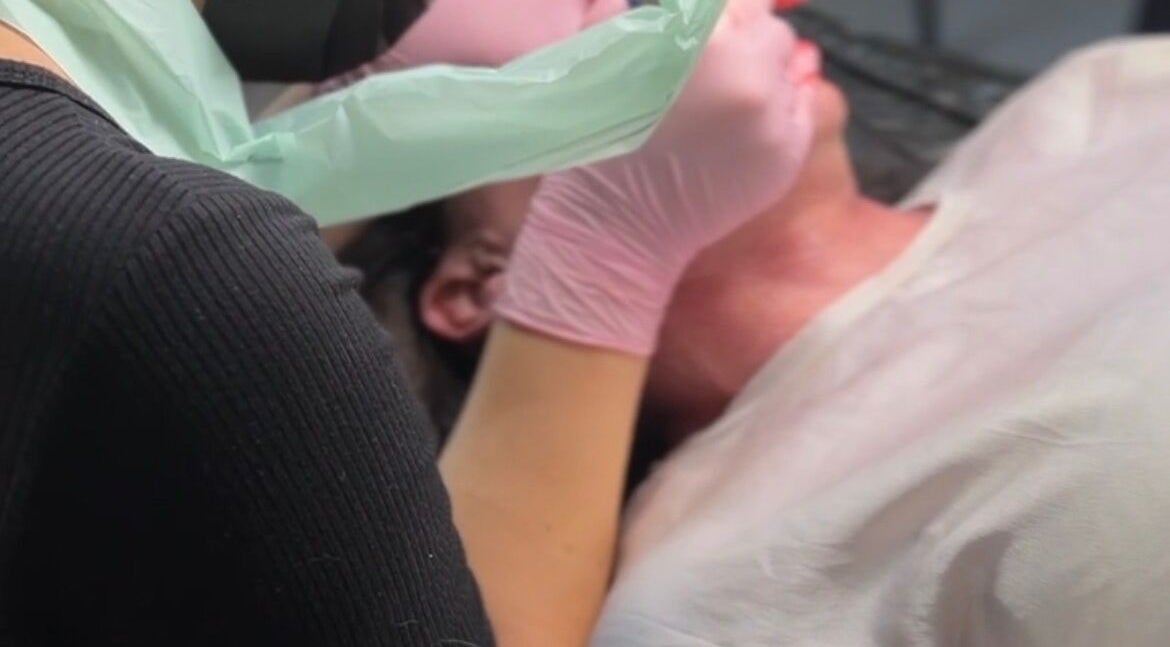 Gentle face treatment session at Scalpture Ink, Johannesburg, Gauteng, ZA.