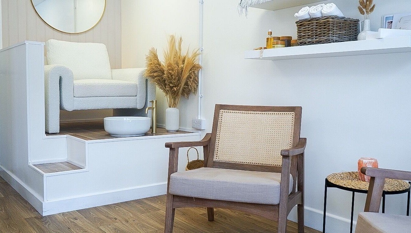 Relaxing treatment area at The Beauty Co. Wadebridge, Wadebridge, England, GB with elegant decor and plush seating.