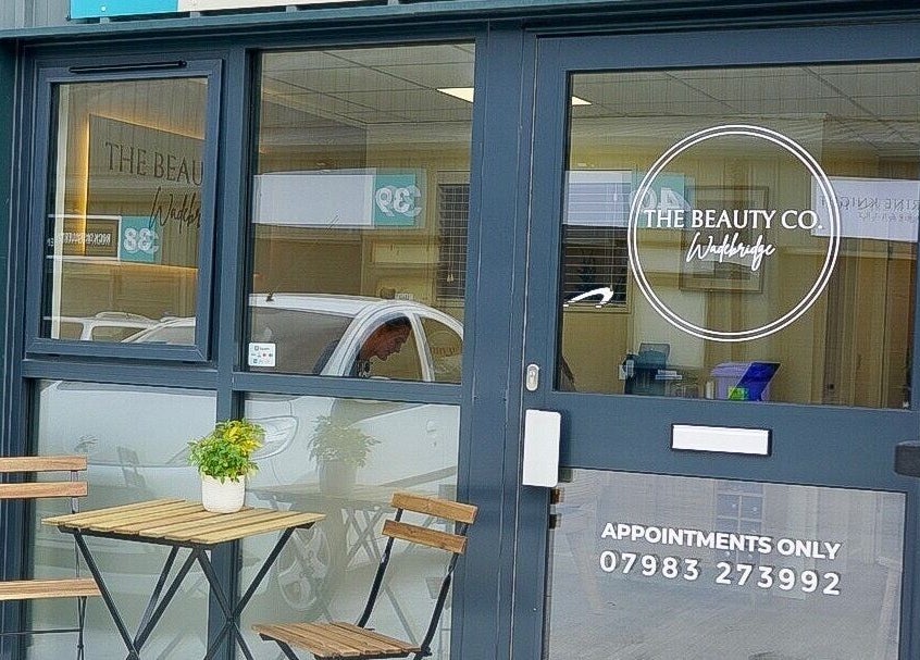 Entrance of The Beauty Co. Wadebridge with inviting seating, located in Wadebridge, England, GB.