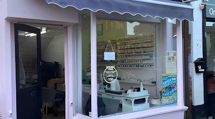 Kaites Nails storefront showcasing elegant interior design in Twickenham, England, GB.
