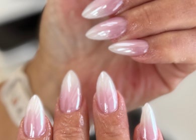 Elegant ombre nails at Kaites Nails in Twickenham, England, GB, showcasing professional nail artistry.