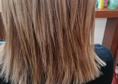 Freshly styled blonde hair at Zolot Hairdressing, Scotland, Scotland, GB.