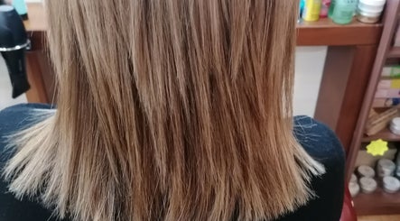 Freshly styled blonde hair at Zolot Hairdressing, Scotland, Scotland, GB.