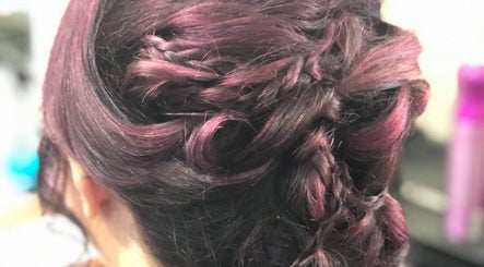 Intricate braided hairstyle at Zolot Hairdressing in Scotland, Scotland, GB.