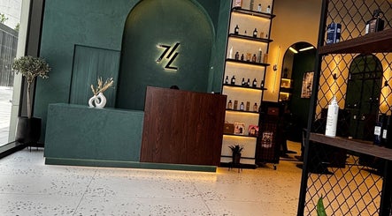 Reception area of 717 Gents Salon | Dubai Hills located in Dubai, Dubai, AE with modern design elements.