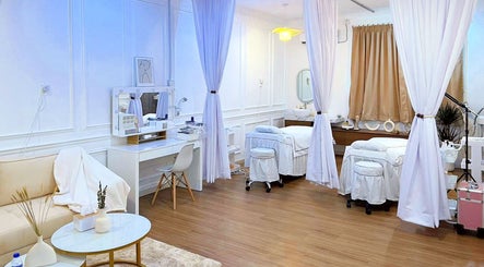 Tranquil treatment area at Kayxi Beauty Spa and Makeup, Wakaf Bharu, Kelantan, MY with plush beds.