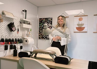 HCM Nails in Falmouth, England, GB. Modern nail studio with cozy decor and friendly staff ready to pamper you.