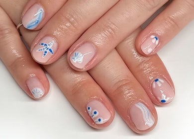 Unique ocean-themed nail art at HCM Nails, Falmouth, England, GB. Perfect for a stylish look.