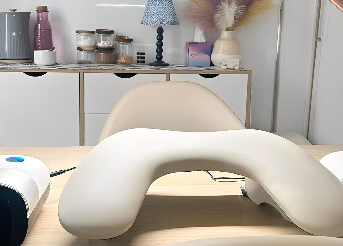 Modern nail station setup at Nails by Hannah Morant, Falmouth, England, GB offering serene beauty services.