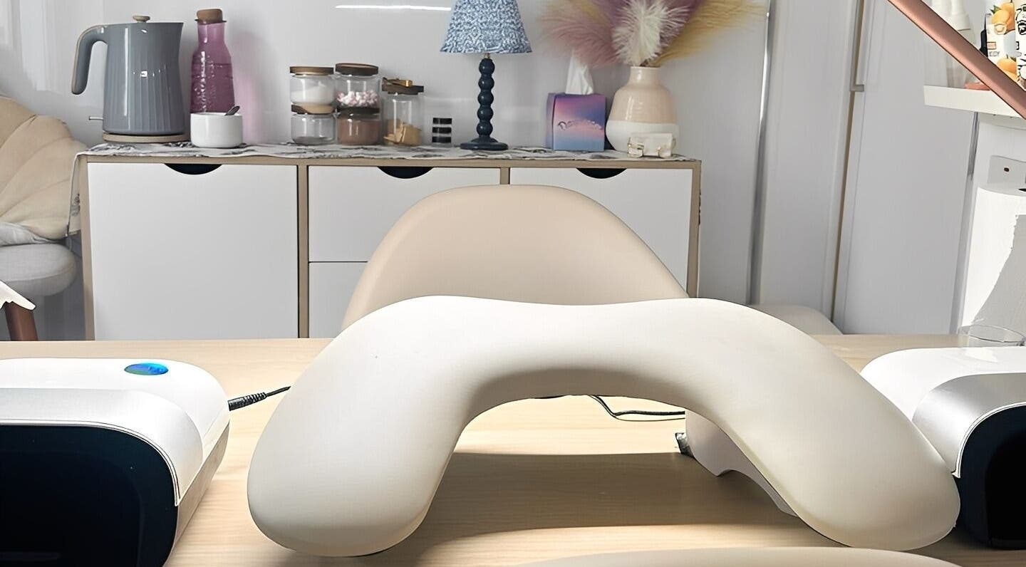 Modern nail station setup at Nails by Hannah Morant, Falmouth, England, GB offering serene beauty services.