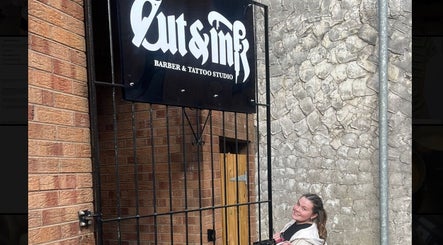 Entrance of Hair by Grace Coulter in Douglas, showcasing brick and stone facade.