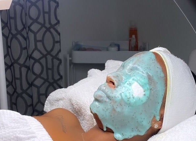 Luxidermis Organix facial treatment room in Portmore, St. Catherine Parish, JM, featuring a rejuvenating mask.