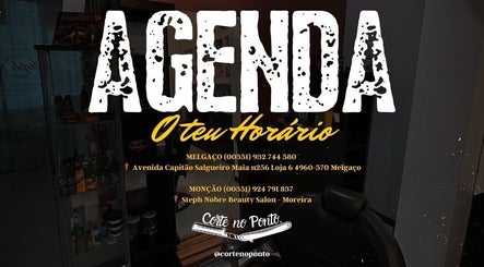 Banner com horário da Corte no Ponto Barbearia - Steph Nobre Beauty Salon em Monção, Viana do Castelo, PT.