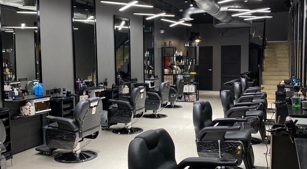 Modern interior of 1/2 Cuts Salon صالون هاف كت | Al Shifa in Riyadh, Riyadh Province, SA.