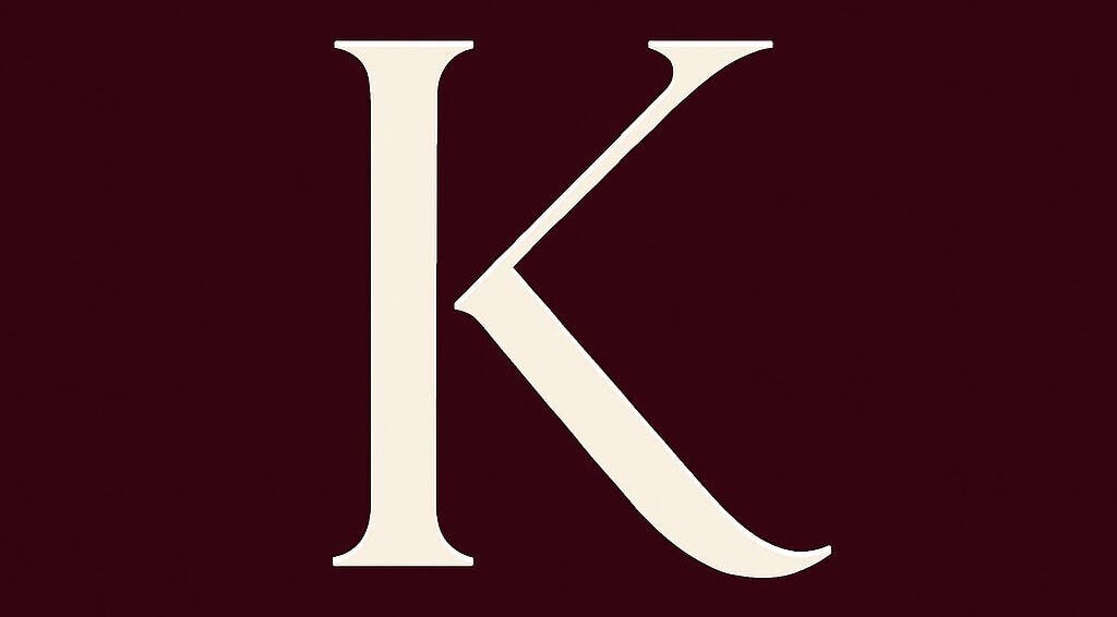 Katagri logo displaying a large letter K on a dark background in London, England, GB.