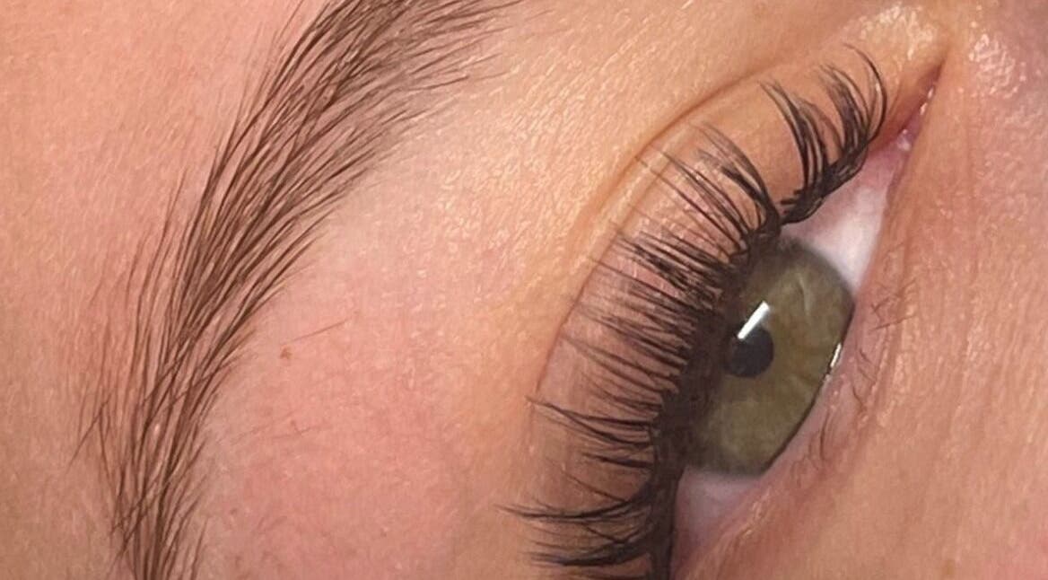 Close-up of expertly done eyelashes at Duco Beauty, Herne Hill, Victoria, AU.