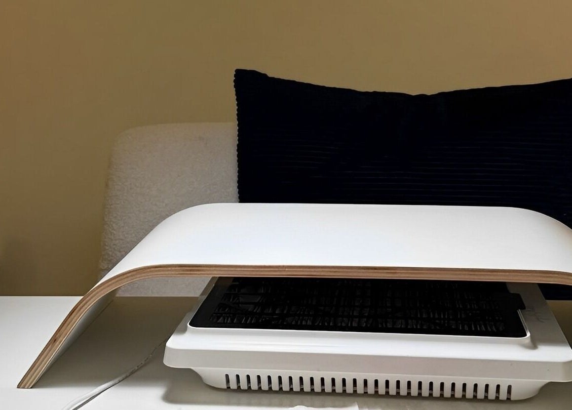 Modern nail station at Ell Nail Edit, Birmingham, England, GB, highlighting a sleek, professional setup.