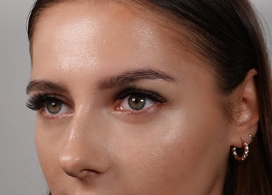 Close-up of elegant lashes from Dejavu Lashes Mayfair, London, England, GB enhancing eye beauty.