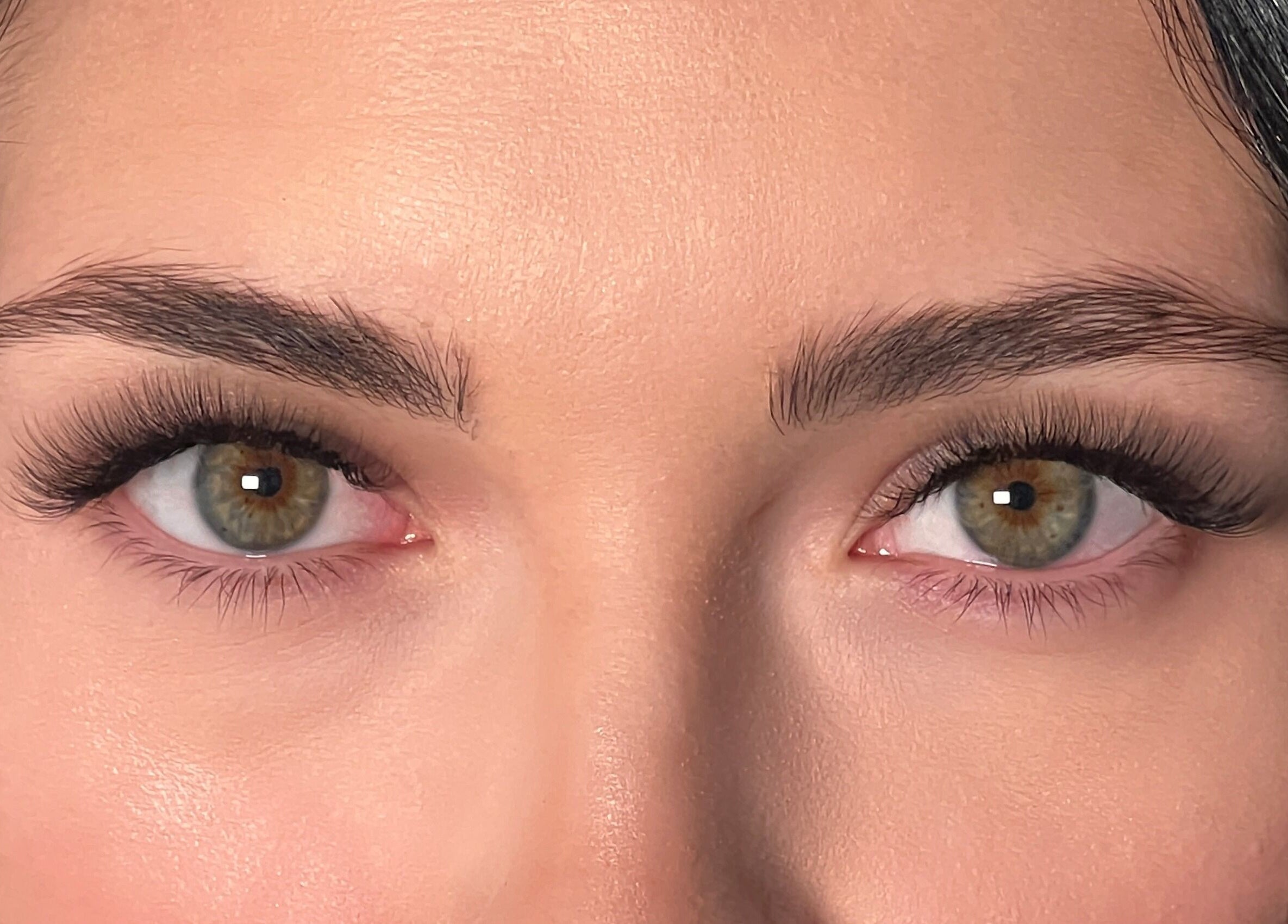 Close-up of elegant eyelash extensions at Dejavu Lashes, London, England, GB.