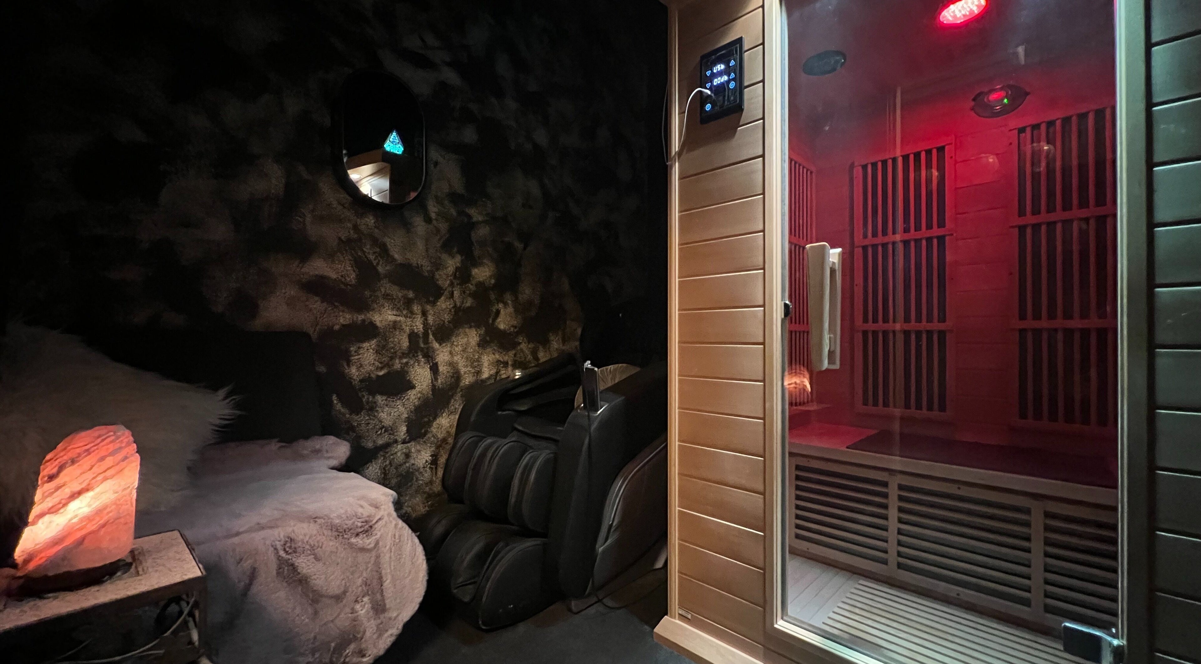 Relaxing corner at The Salt Infra-Red Room, Victoria Park, Western Australia, AU, featuring soothing ambiance.