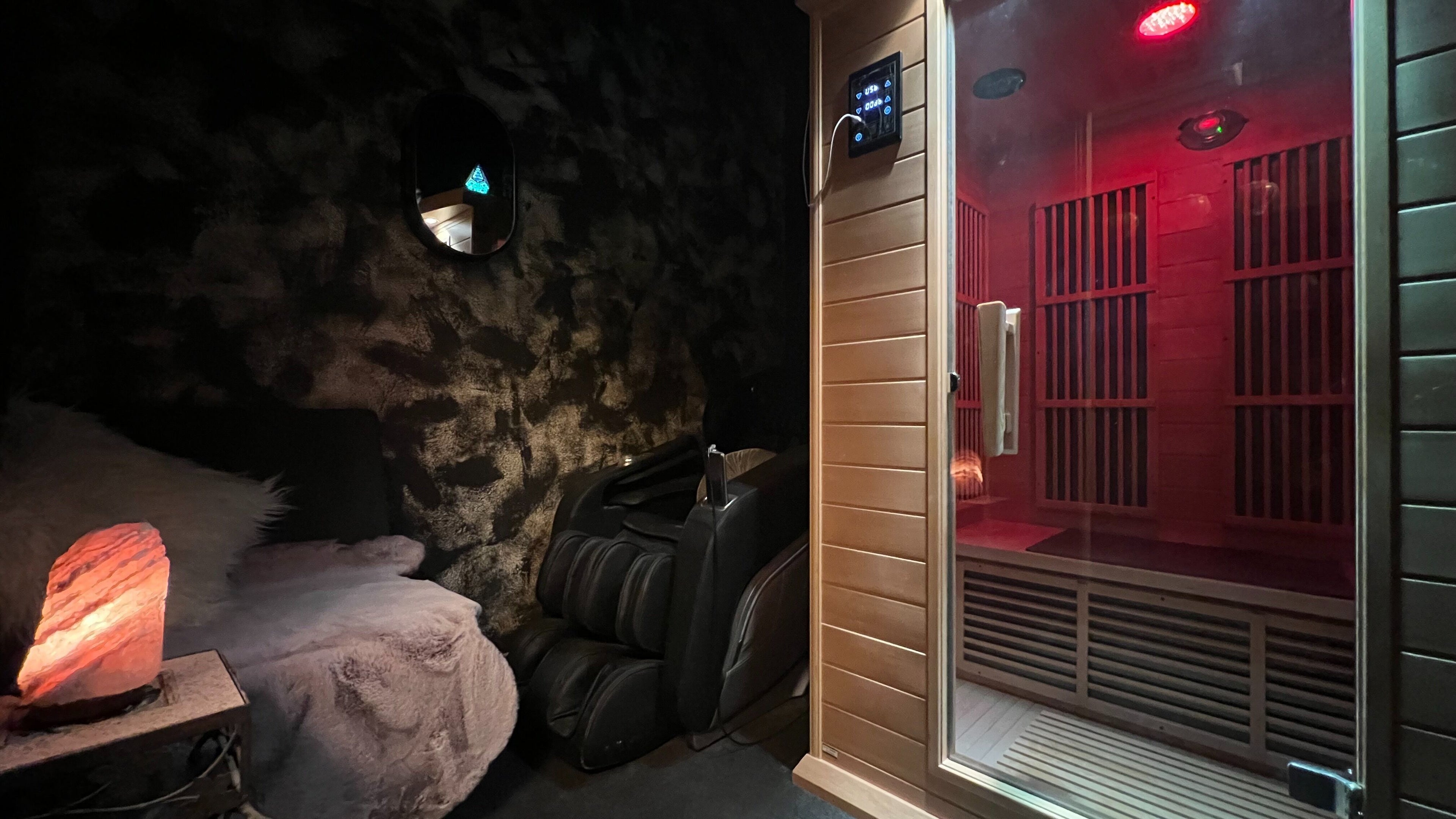 Relaxing corner at The Salt Infra-Red Room, Victoria Park, Western Australia, AU, featuring soothing ambiance.