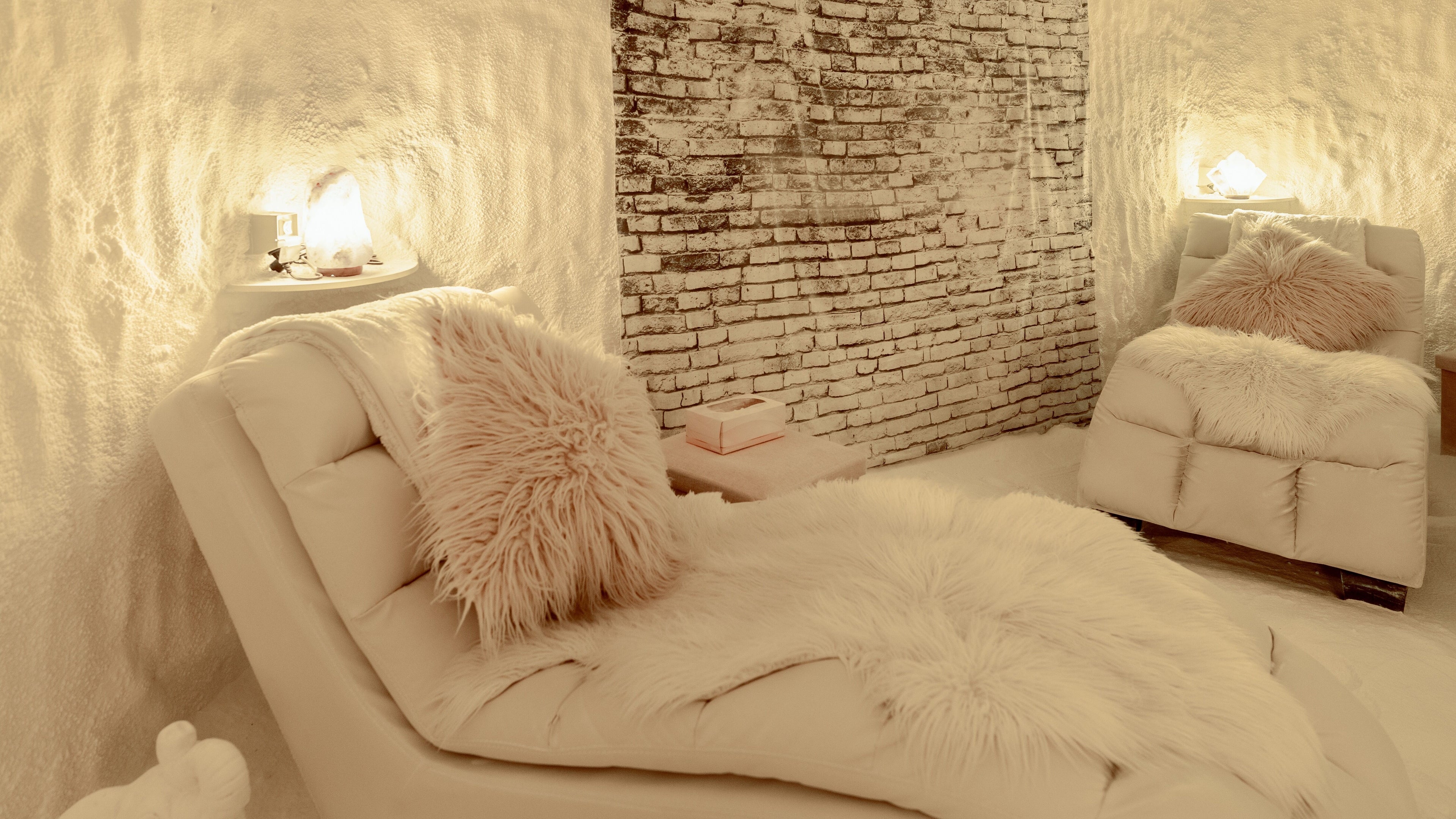 Relaxing lounge chairs in The Salt Room Perth, Victoria Park, Western Australia, AU for ultimate tranquility.