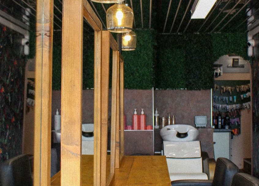 Trendy salon interior featuring stylish decor at Jody Brooks at Urban Space, Saint Leonards, England, GB.