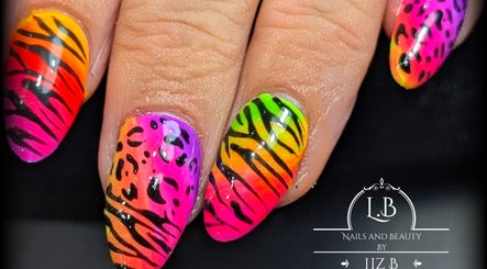 Vibrant zebra and leopard print nails at Nails and Beauty by Liz B in Barnsley, England, GB.
