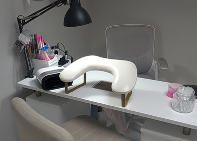 Nail station at Nails and Beauty by Liz B in Barnsley, England, GB, featuring tools and a comfy chair.