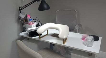 Nail station at Nails and Beauty by Liz B in Barnsley, England, GB, featuring tools and a comfy chair.