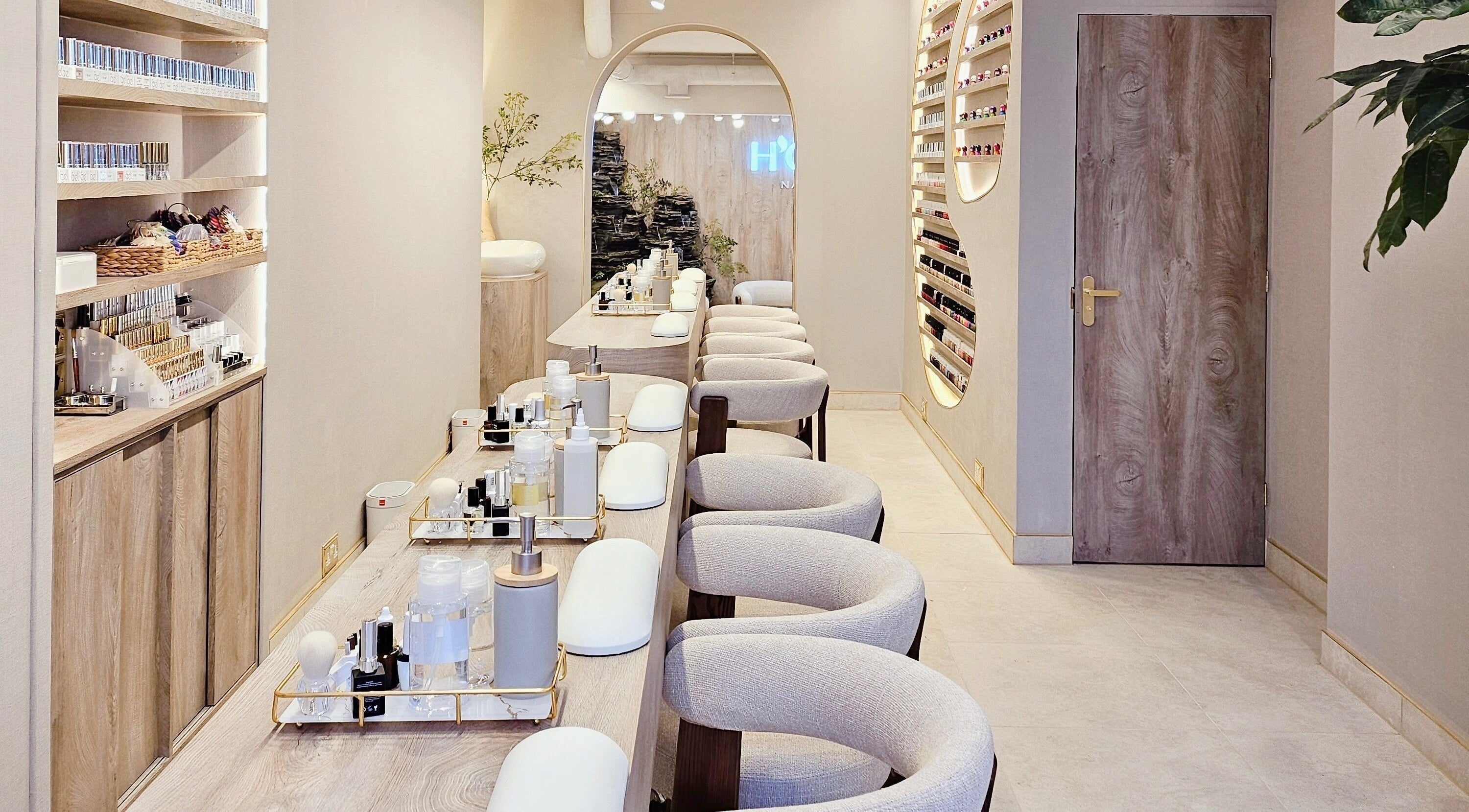 Chic interior of Honu Nail Spa - Hampstead, showcasing a serene ambiance in London, England, GB.