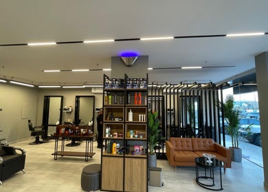 Modern interior of The Address Barber | صالون العنوان النزهة in Riyadh, Riyadh Province, SA with stylish decor.