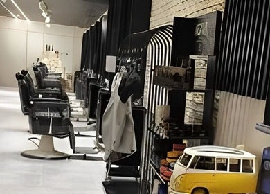 Stylish interior of The Address Barber | صالون العنوان اشبيليا in Riyadh Province, SA.