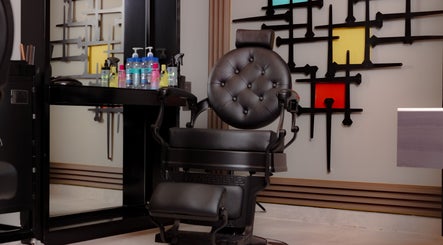 Elegant barber chair at The Address Barber | صالون العنوان النزهة, Riyadh, Riyadh Province, SA.