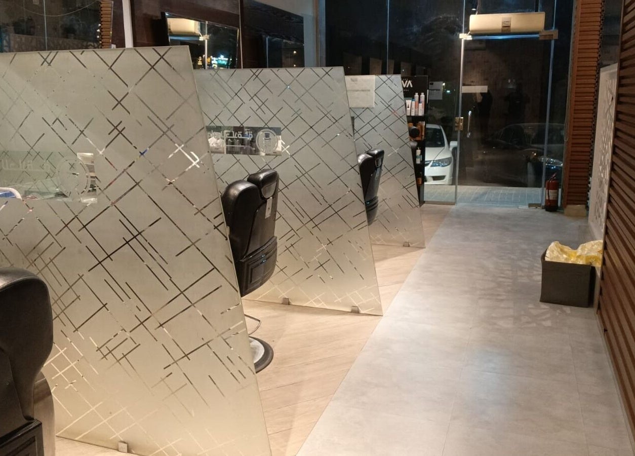 Modern barber chairs at The Address Barber | صالون العنوان المونسيه in Riyadh, Riyadh Province, SA.
