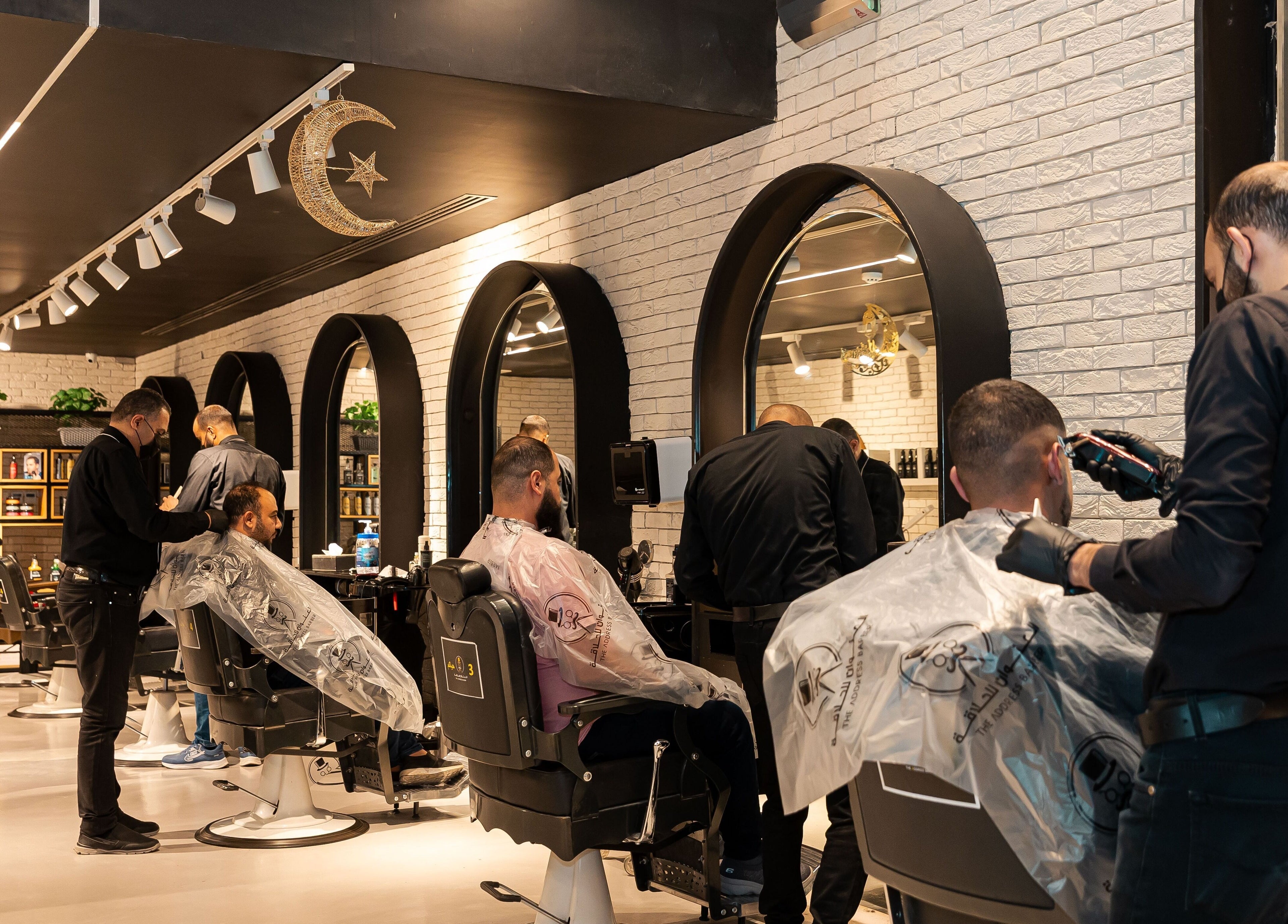 Modern grooming interior at The Address Barber | صالون العنوان اشبيليا, Riyadh, Riyadh Province, SA.