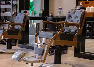 Stylish barber chairs at The Address Barber | صالون العنوان العارض, Riyadh, Riyadh Province, SA.